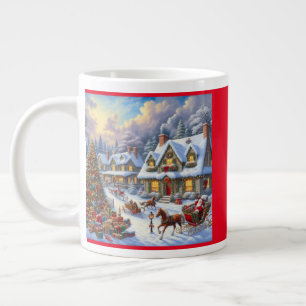 Enchanting Christmas Village Scene Large Coffee Mug