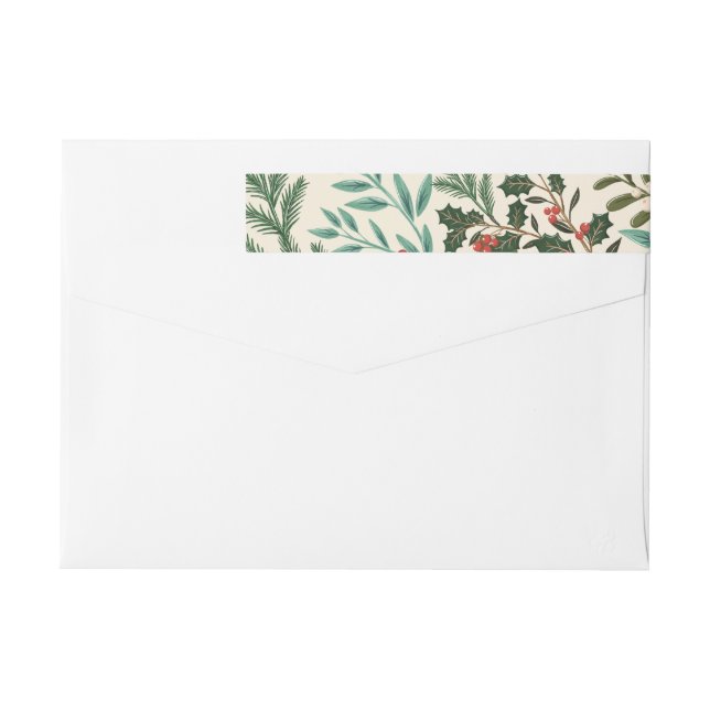 Enchanting Classic Elegance Christmas Holida Wrap Around Label (Back)