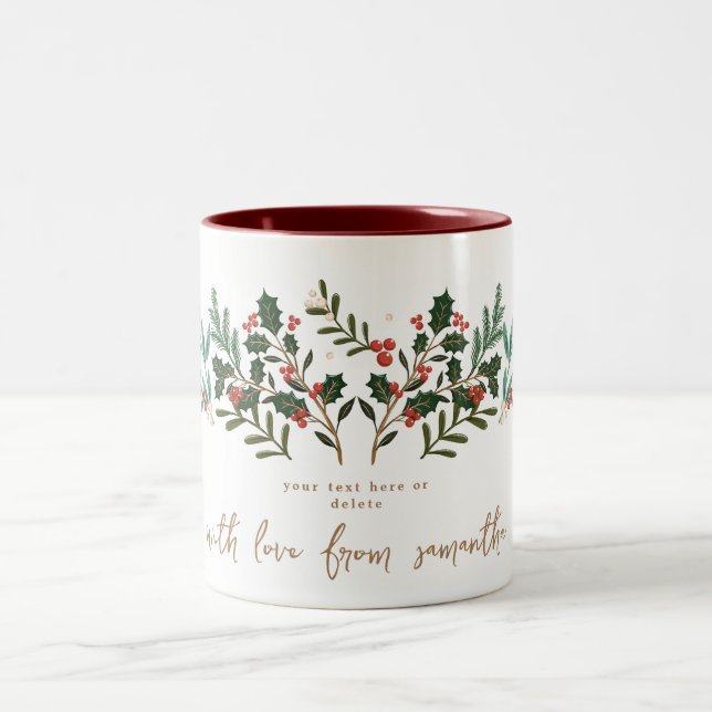 Enchanting Classic Elegance Christmas Holiday Two-Tone Coffee Mug (Center)