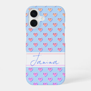 Enchanting Colors Custom Name Template Light Blue iPhone 16 Case