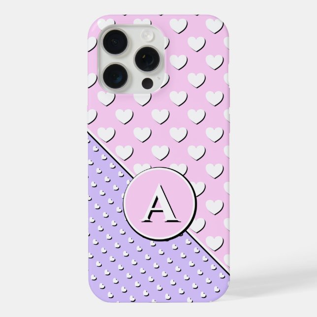Enchanting Colours Rose, Lavender, Custom Monogram iPhone Case (Back)