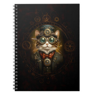 Enchanting Cute Steampunk Cat G6 Decoupage  Notebook