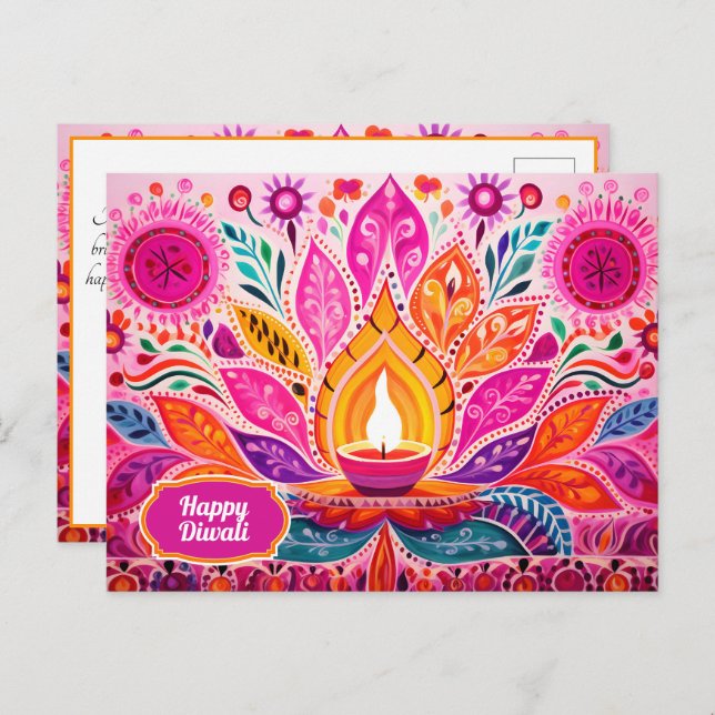 Enchanting Diwali: A Festival of Light Postcard (Front/Back)
