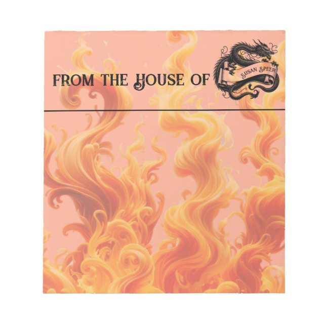 "Enchanting Dragon Stationary for Fantasy Lovers Notepad (Front)