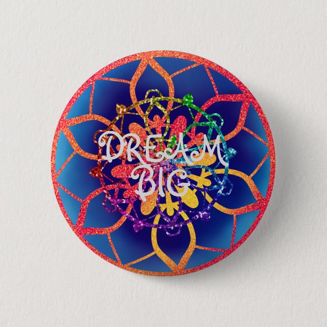 Enchanting Dream Big Sparkle Rainbow Motivation 6 Cm Round Badge (Front)