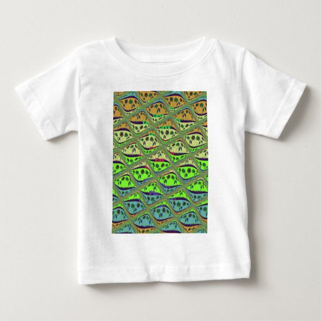 Enchanting Eclectic Garden Chequered Floral Beauty Baby T-Shirt (Front)