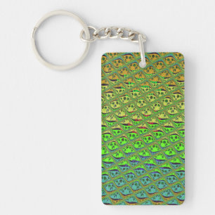 Enchanting Eclectic Garden Chequered Floral Beauty Key Ring