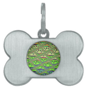 Enchanting Eclectic Garden Chequered Floral Beauty Pet ID Tag
