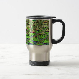 Enchanting Eclectic Garden Chequered Floral Beauty Travel Mug