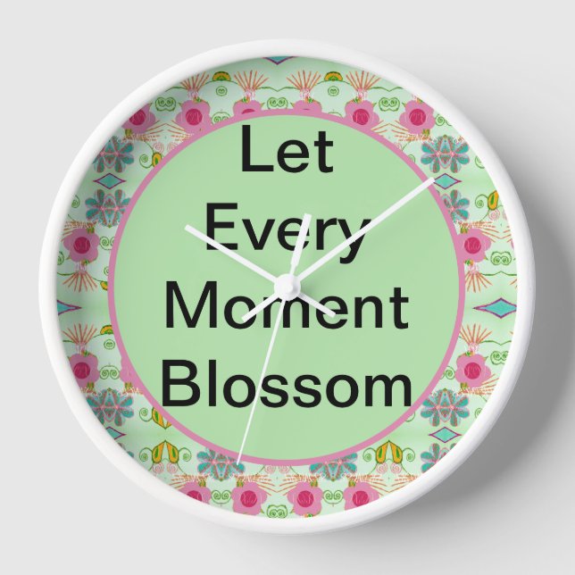 Enchanting Eclectic Garden: Diverse Floral Beauty Clock (Front)