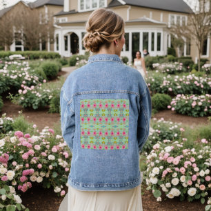 Enchanting Eclectic Garden: Diverse Floral Beauty Denim Jacket