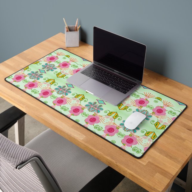 Enchanting Eclectic Garden: Diverse Floral Beauty Desk Mat (Office 2)