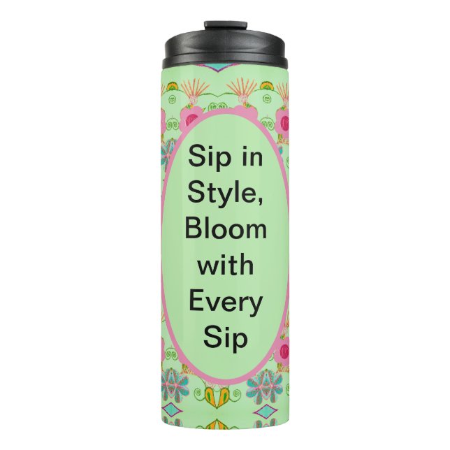 Enchanting Eclectic Garden: Diverse Floral Beauty Thermal Tumbler (Front)
