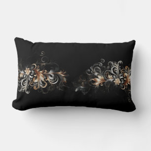 Enchanting Elegance Silver and Gold Lumbar Pillow