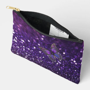 Enchanting Elegance: The Purple Sparkle Butterfly Accessory Pouch