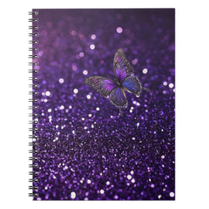Enchanting Elegance: The Purple Sparkle Butterfly  Notebook