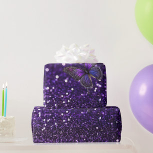 Enchanting Elegance: The Purple Sparkle Butterfly  Wrapping Paper