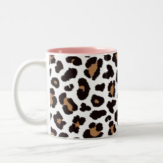 Enchanting Elegant Natural Leopard Patterns Two-Tone Coffee Mug