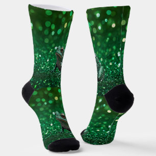 Enchanting Emergence: The Green Sparkle Frog, Socks