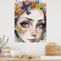 Enchanting Eyes Amidst Butterflies & Blooms