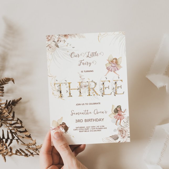 Enchanting Fairies 3rd Birthday Invitation (Creator Uploaded)