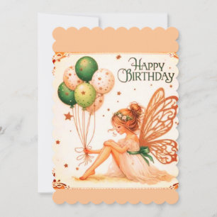 Enchanting Fairy Happy Birthday Greeting Card Wh