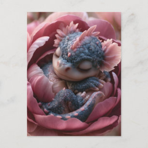 Enchanting Fantasy Image of a Tiny Baby Dragon Postcard