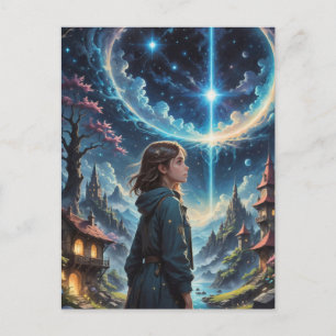 Enchanting Fantasy Night Sky Scene Postcard