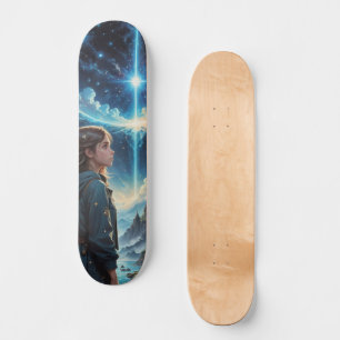 Enchanting Fantasy Night Sky Scene Skateboard