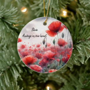 Enchanting Field of Poppies  Ceramic Ornament