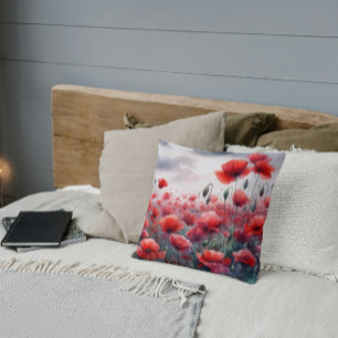 Enchanting Field of Poppies Cushion