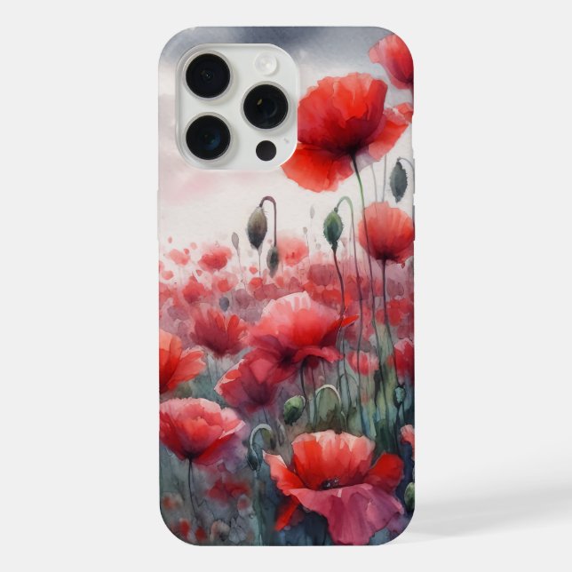 Enchanting Field of Poppies  iPhone Case (Back)