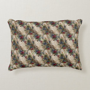 Enchanting Floral Owl Decorative Cushion