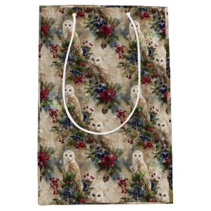 Enchanting Floral Owl Medium Gift Bag