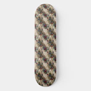 Enchanting Floral Owl Skateboard