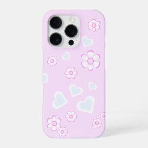 Enchanting Flowers And Hearts Light Pastel Colours iPhone 16 Pro Case