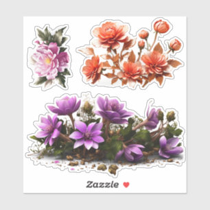 Enchanting Flowers Floral Vinyl Stickers Customize