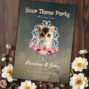 Enchanting, fluffy kitten  invitation