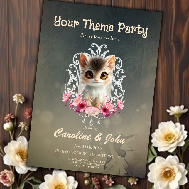 Enchanting, fluffy kitten  invitation (Creator Uploaded)