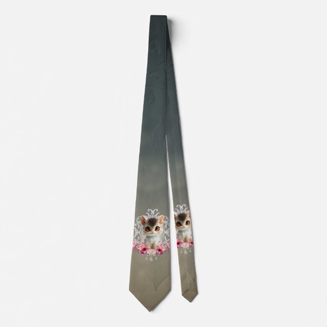 Enchanting, fluffy kitten tie (Front)