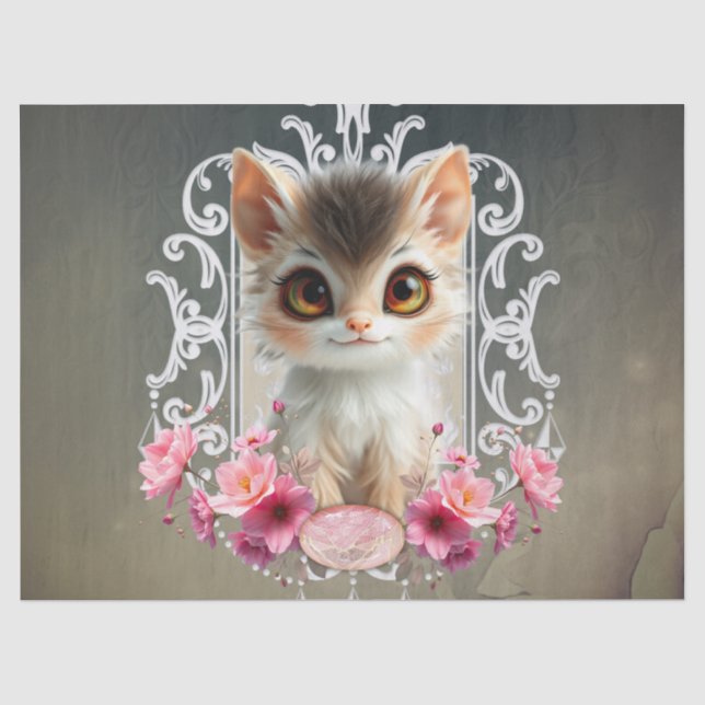 Enchanting, fluffy kitten  tissue paper (Front)