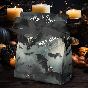 Enchanting Flying Vampire Bats Gothic Wedding Favour Box