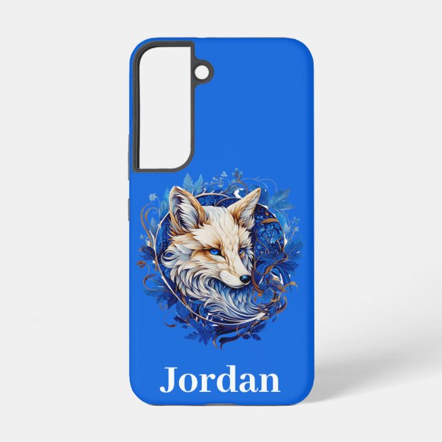 Enchanting Fox with Custom Name Samsung Galaxy S22 Case (Back)