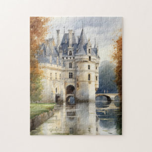 Enchanting French Castle Watercolor Puzzle 