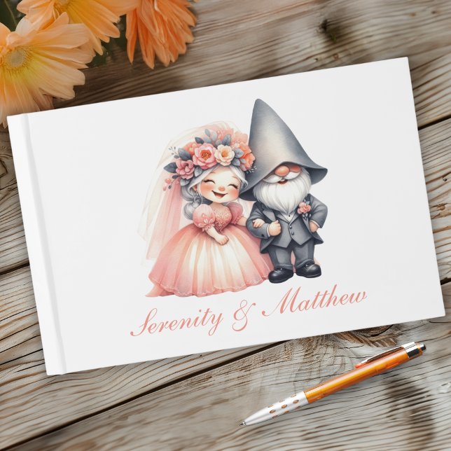Enchanting Garden Gnome Woodland Fairytale Wedding Guest Book (Creator Uploaded)