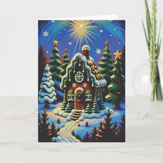 Enchanting Gingerbread Wonderland Holiday Card (Front)