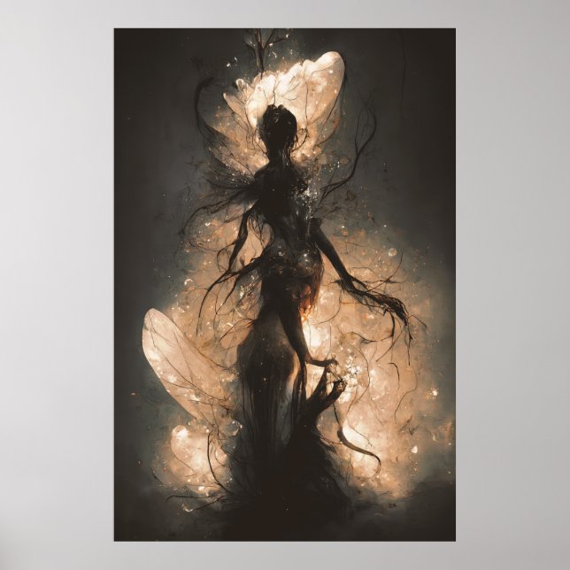 Enchanting Glowing Horror Fairy Abstract Poster (Front)
