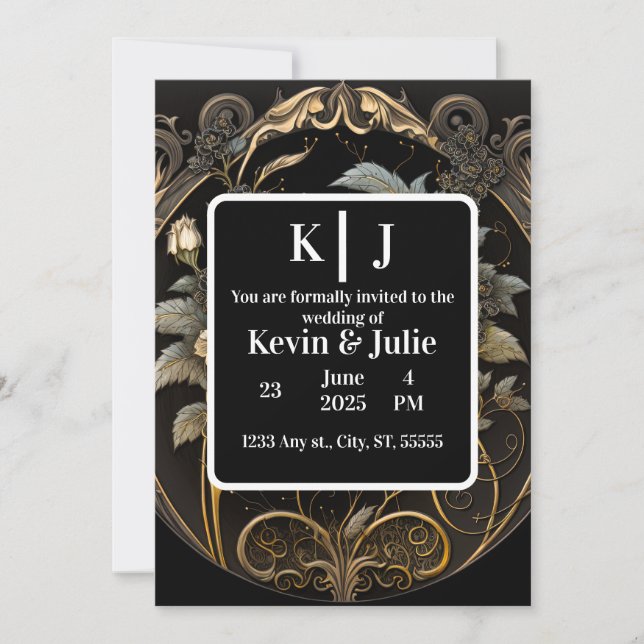 Enchanting Gold Invitation (Front)