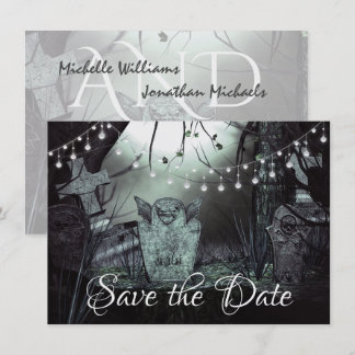 Enchanting Graveyard Gothic Halloween Wedding Save The Date