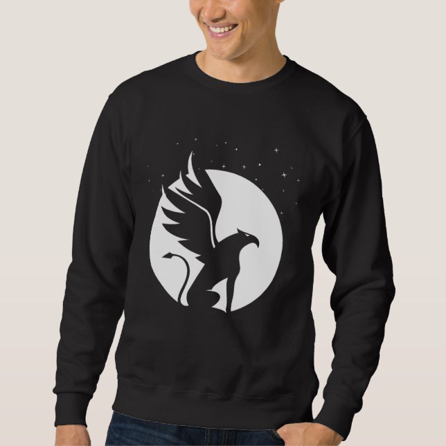 Enchanting Griffin graphic with Celestial Backdrop Sweatshirt (Front)